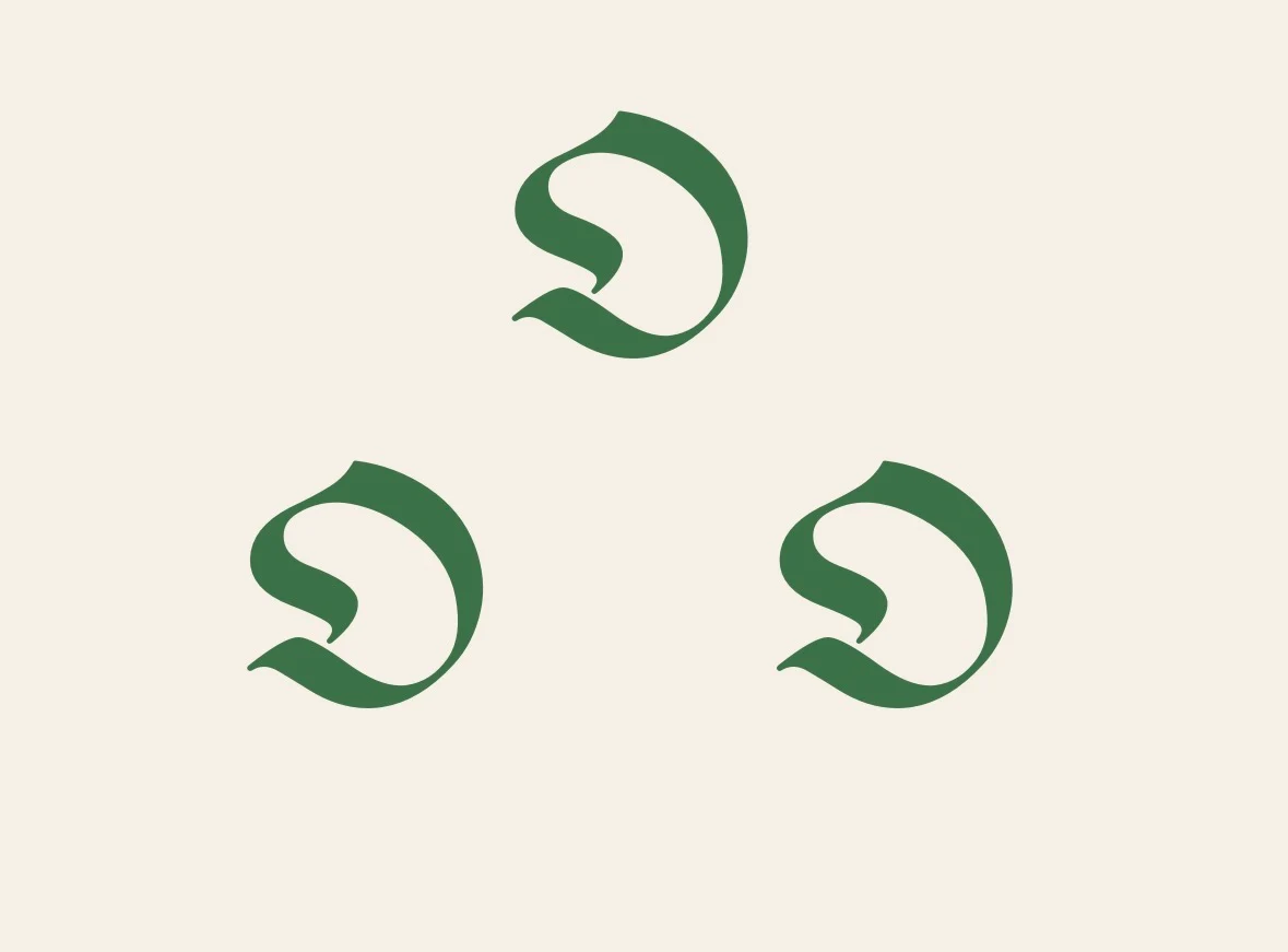 000 brand mark: three green stylised zeroes arranged in a triangle on a warm parchment background.